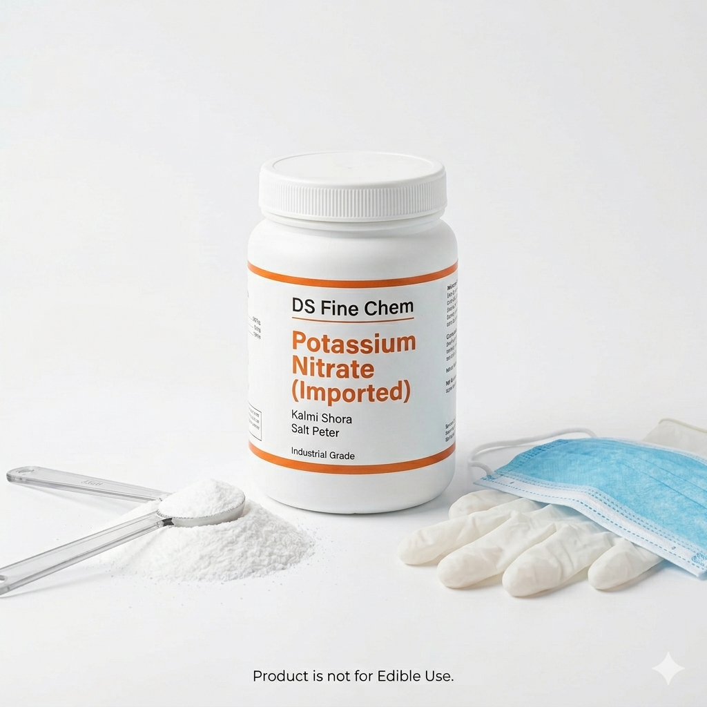 DS Fine Chem POTASSIUM NITRATE | 1 Kg | Super Saver Pack | Jar Packing, Spoon, Gloves and Mask inside